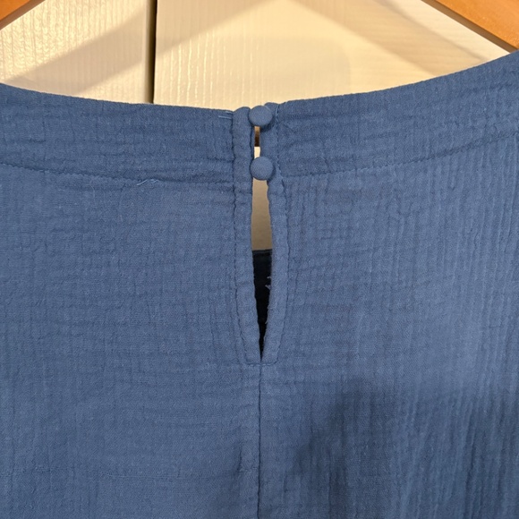 Umgee Blue Raw Ruffle Hem Dress, 1XL - Picture 7 of 11